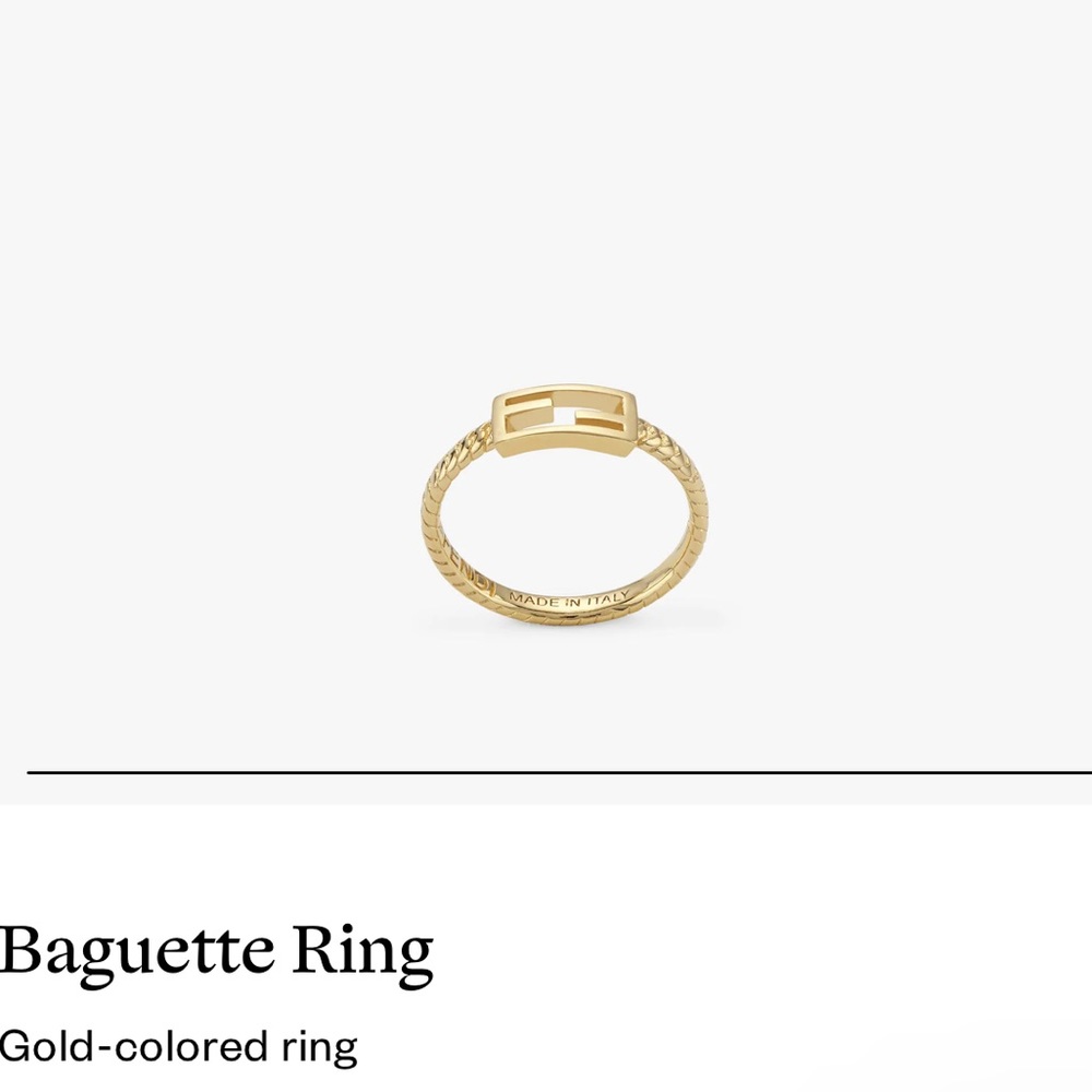 Fendi Baguette Gold Ring